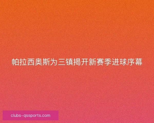 帕拉西奥斯为三镇揭开新赛季进球序幕